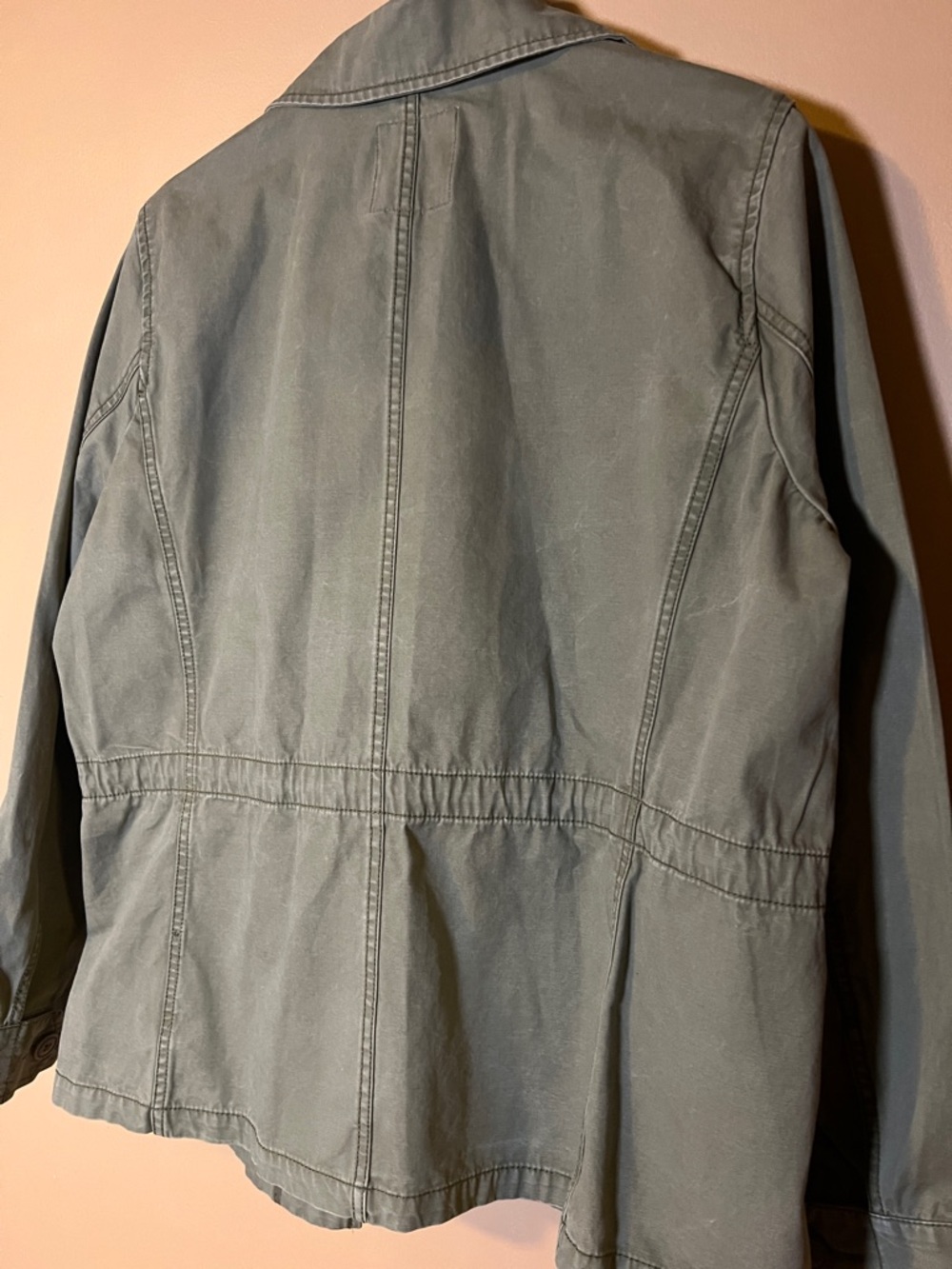 Madewell Distressed Olive Green Utility Field Jacket Blazer Womens size XL - Picture 10 of 16